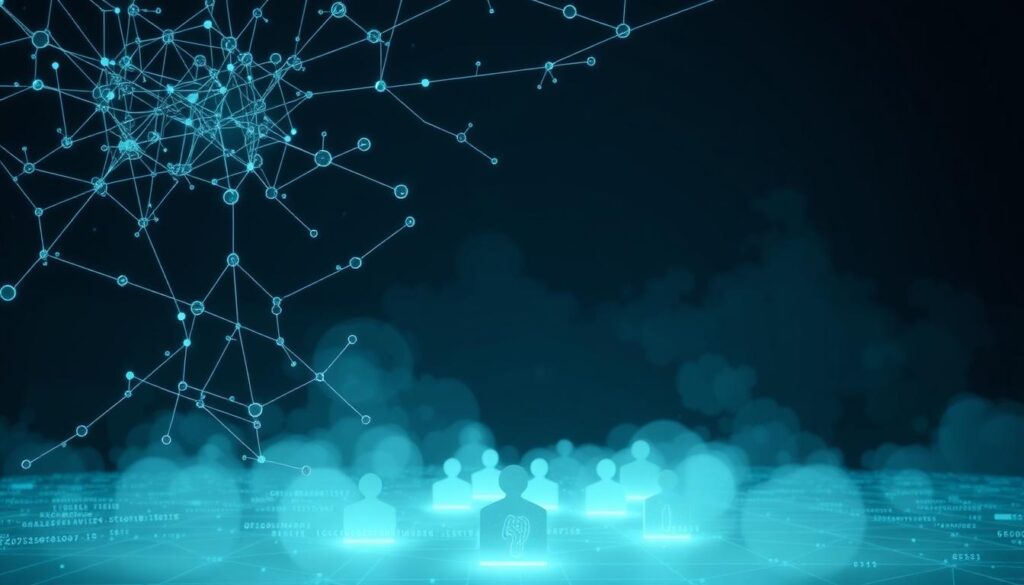 A dimly lit digital landscape, where various digital footprints and online activities converge. In the foreground, a network of interconnected nodes and pathways representing the diverse types of digital traces, including social media posts, online purchases, web browsing history, and location-based data. The middle ground features a stylized, abstract representation of individual digital identities, each with its own unique digital shadow. In the background, a hazy, ethereal backdrop of cloud-like data structures, conveying the vast and ever-evolving nature of the digital realm. Soft, diffused lighting casts a sense of introspection and contemplation, inviting the viewer to ponder the implications of their digital footprint.