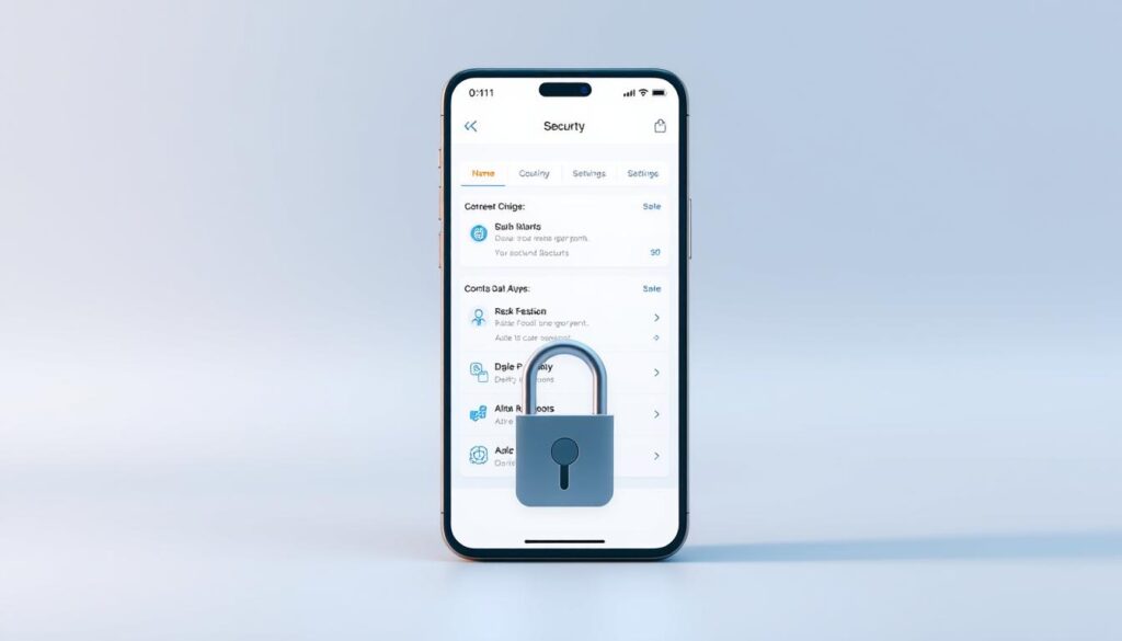 A sleek, minimalist mobile application interface with a focus on security features. In the foreground, a padlock icon symbolizes the app's primary function - providing additional layers of protection for user accounts. The middle ground showcases a clean, intuitive dashboard displaying customizable security settings and alerts. In the background, a subtle pattern of interlocking gears suggests the complex, reliable mechanisms powering the application. Soft blue-gray tones convey a sense of professionalism and trustworthiness, while strategic use of negative space creates a balanced, visually appealing composition. Lit by soft, directional lighting that casts gentle shadows, the overall impression is one of a robust, user-friendly security solution.